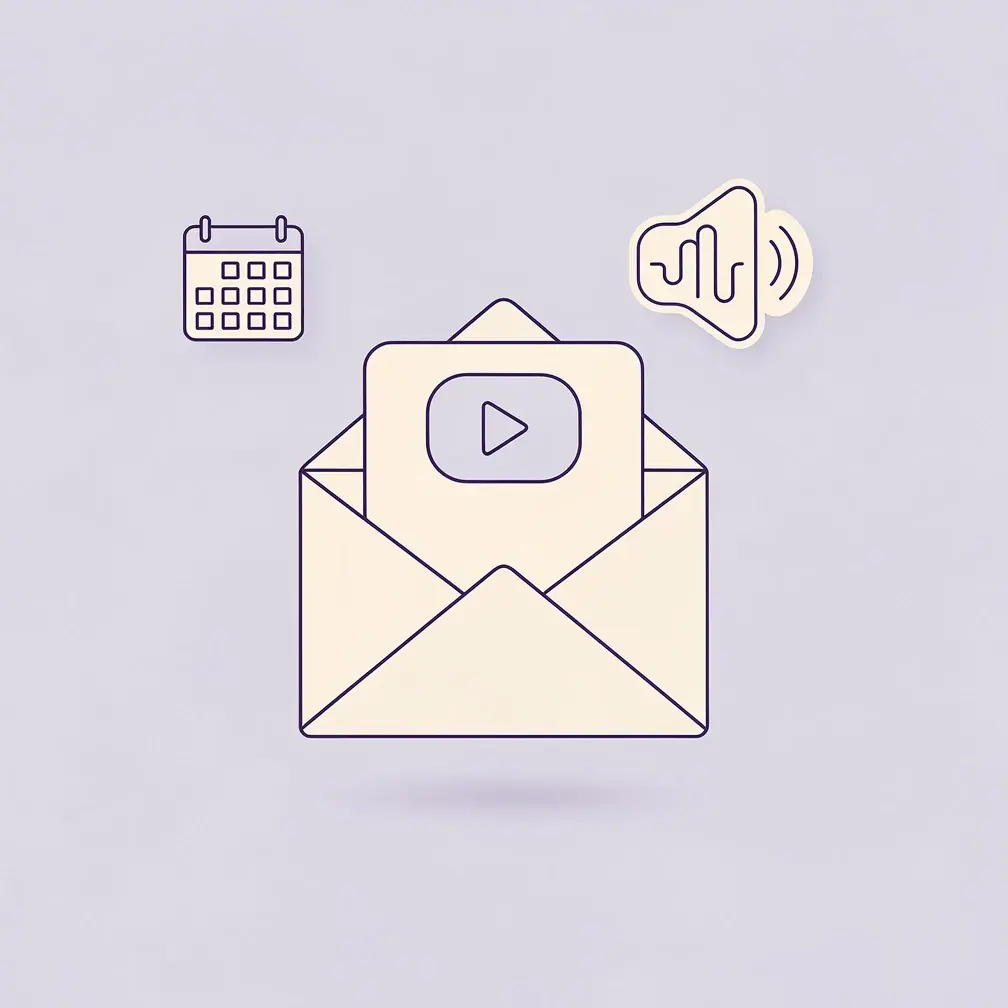 Explainer video playing on a laptop with a problem-to-solution storyline