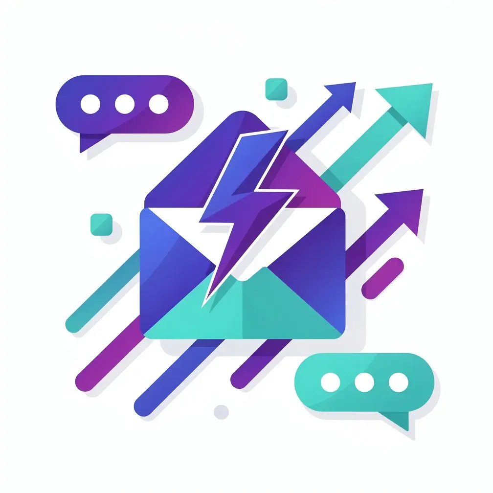 Cold email pitch anatomy and examples — flat illustration of an email envelope with lightning bolt representing the impact of a high-converting B2B pitch