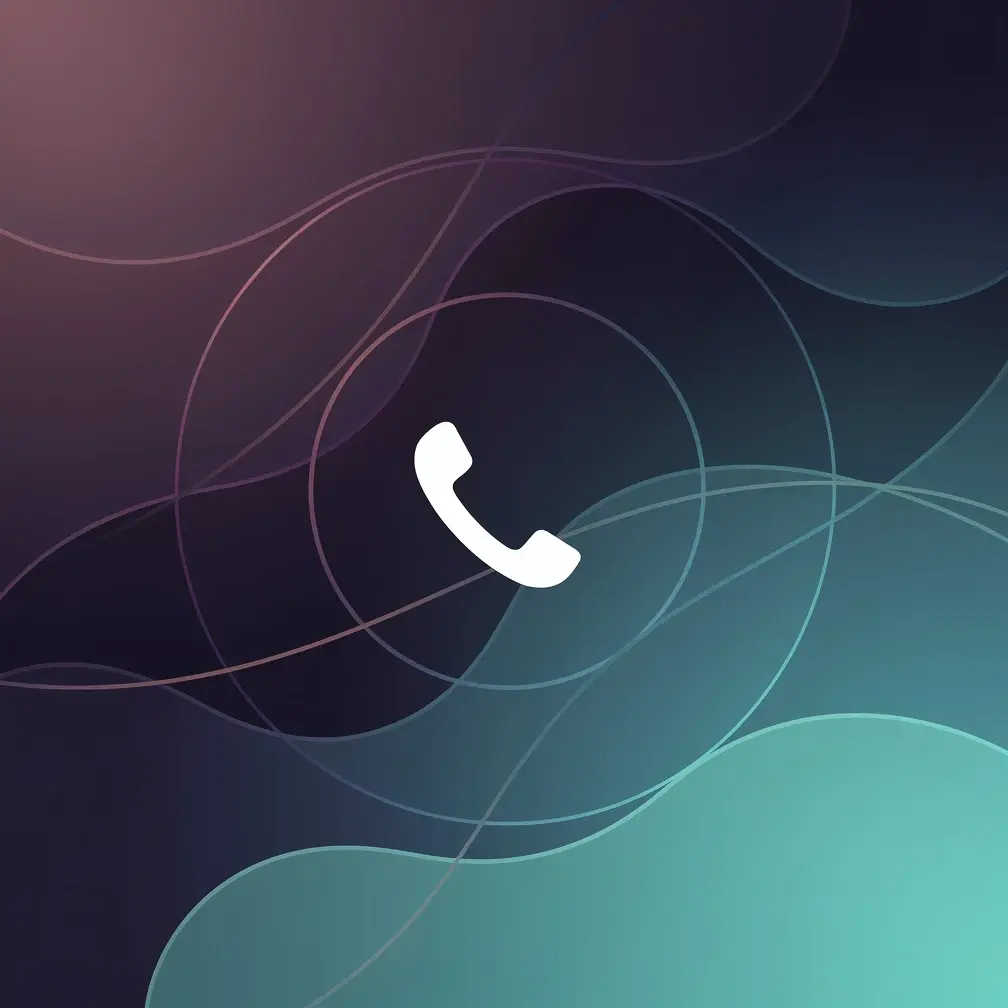 Abstract gradient illustration representing a first sales call — overlapping circles and flowing lines in purple and blue tones