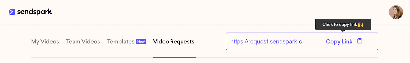 Sendspark interface showing “Try it” button for guest video recording feature without signup required